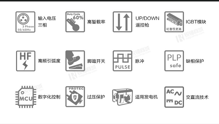 1、此型号产品属于交流/直流脉冲氩弧焊机(带有手工焊条电弧焊功能)在薄板有色金属生产加工过程中真正实现一机在手焊接不愁。 2、采用直流氩弧焊时可以焊接不锈钢、低合金钢、低碳钢、中碳钢、高碳钢、镍合金、铜、铜合金、钛合金等金属。交流氩弧焊时可以焊接铝、铝合金、镁、镁合金 等金属。 选择脉冲氩弧焊时可以焊接薄件、焊缝要求更加精密的部件,焊缝成型漂亮是脉冲状态下焊接的必要保证;因此他在不锈钢容器、门窗、护栏、围栏、铜、铝镁铝合金的点焊、全位置焊过程中得到非常广的采用。