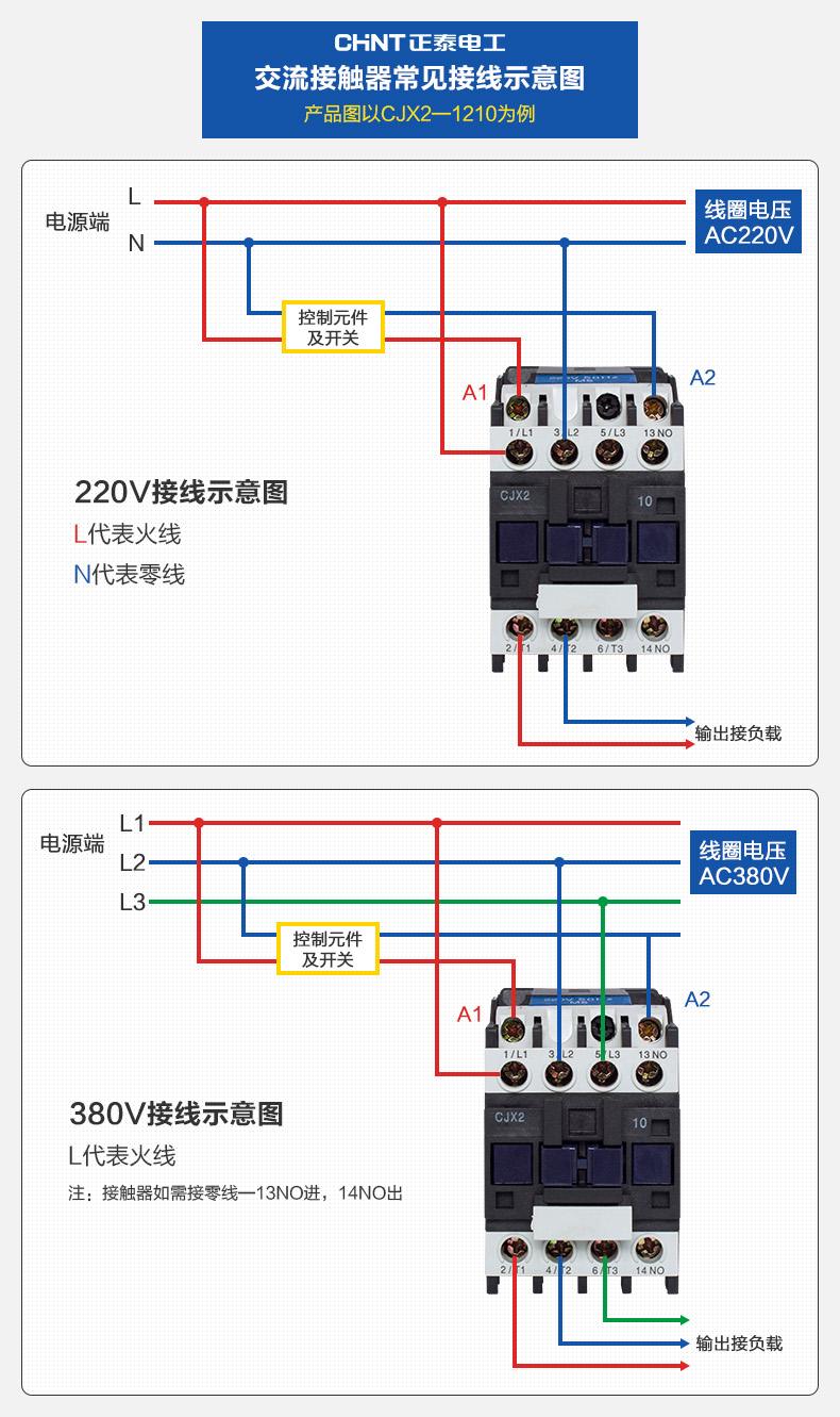 接触器/cjx2-1210 220v 正泰